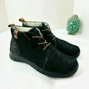 Jambu Rossella Black Metallic Suede Memory Foam Water Resistant Booties Size 9M
